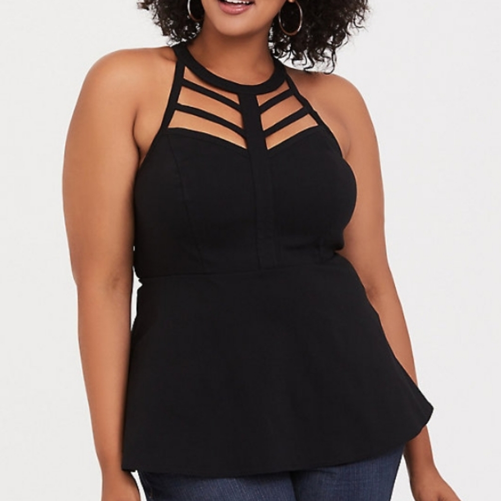 Caged peplum top